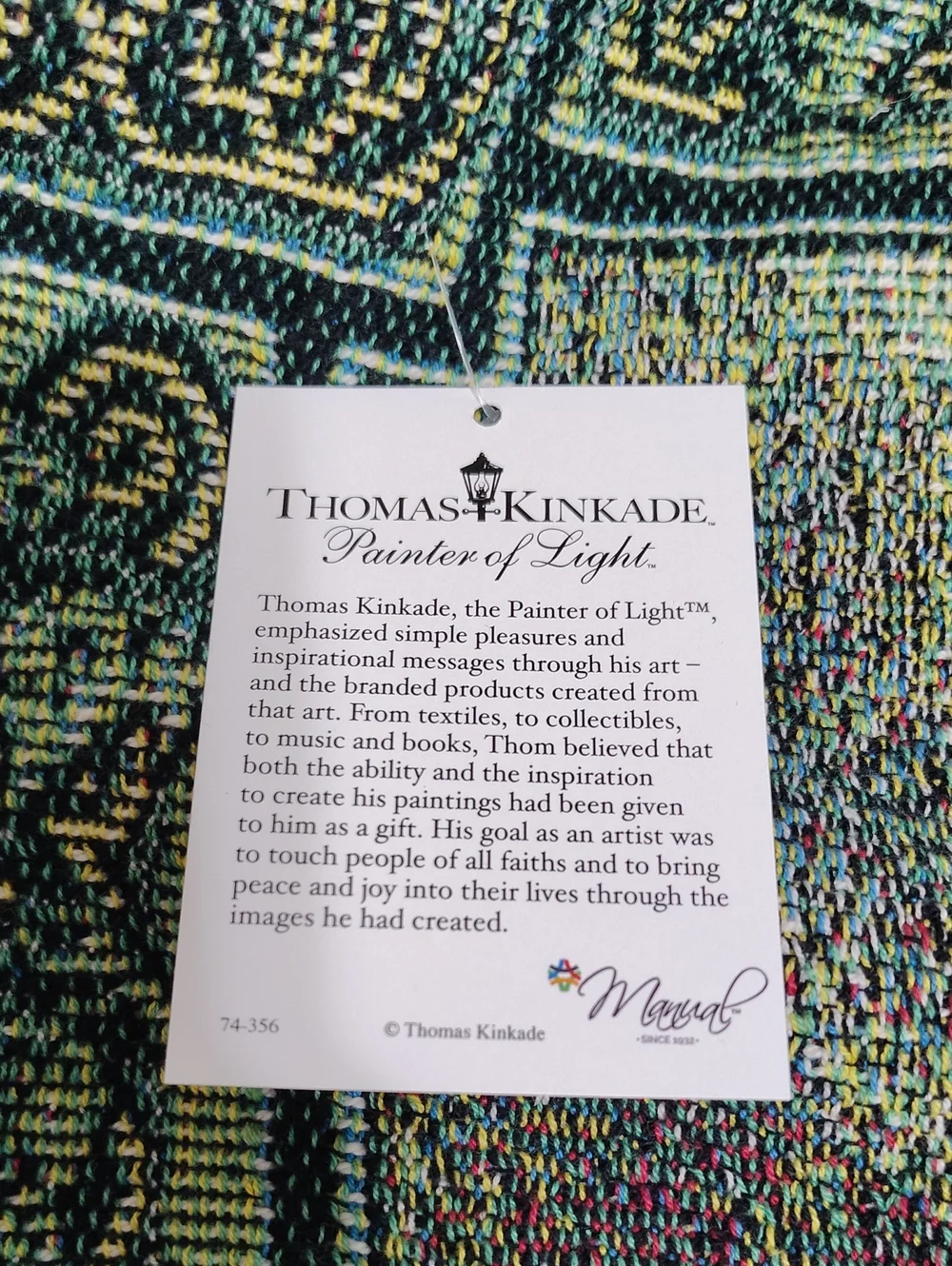 Thomas Kinkade Green Multi Scenic Scripture Throw Blanket Romans 15:13